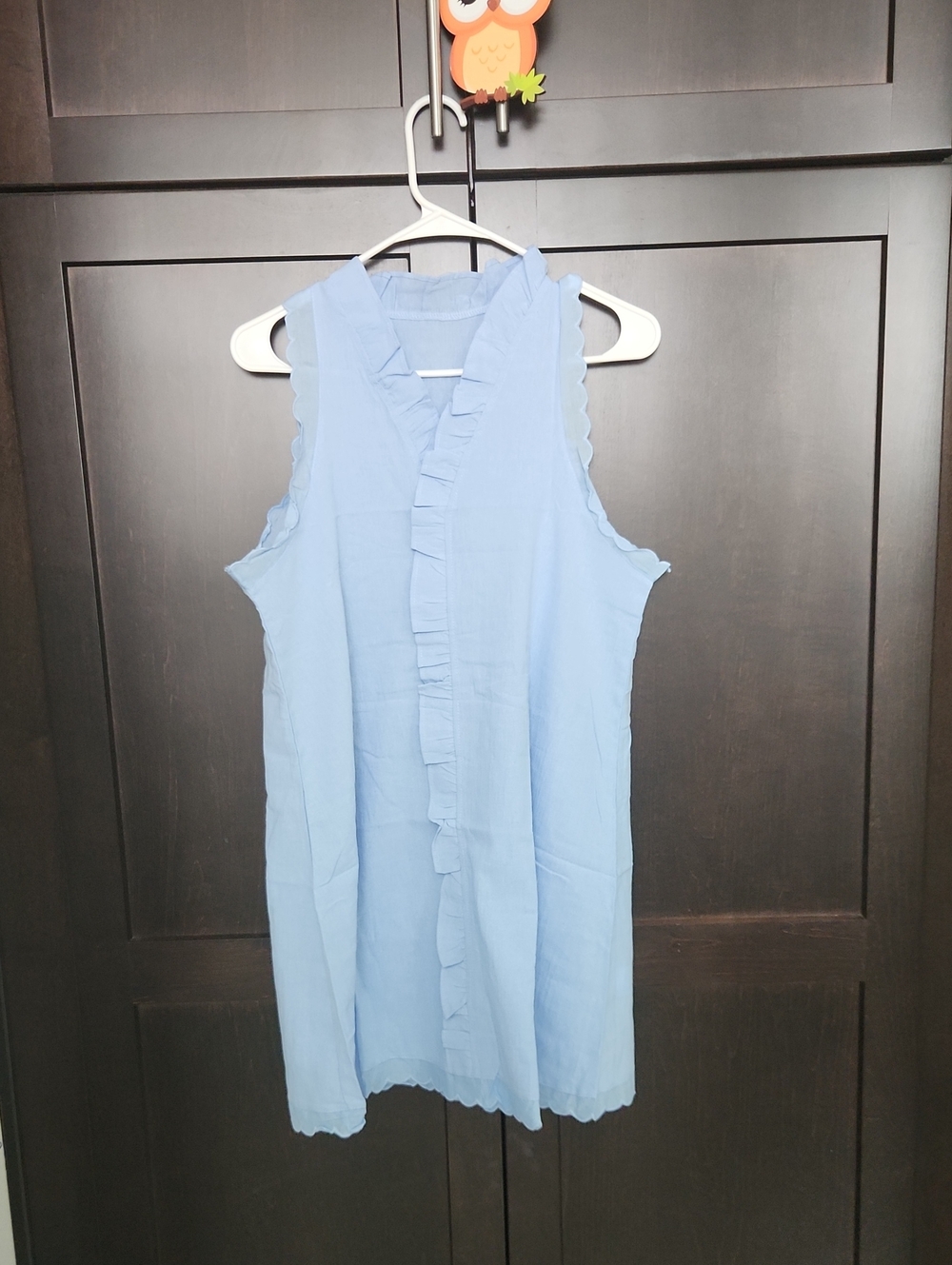 Light Blue Ruffle Cotton Dress NWT